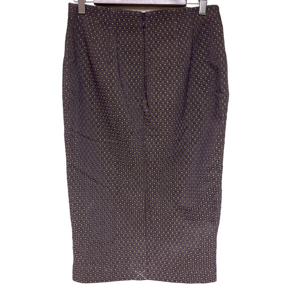 Ann Taylor Women's Pencil Purple Textured Lined Dot Pattern Size 6 NEW Office - Picture 4 of 11